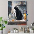 thumbnail image 4 of UXIEQU Black Cat Smoking Whiskey Canvas Wall Art Print 15.75x11.81 Inches, 4 of 8