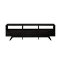 thumbnail image 2 of Pemberly Row 70" MCM Wood TV St& w/ 3 Closed Storage & Open Storage - Black, 2 of 13