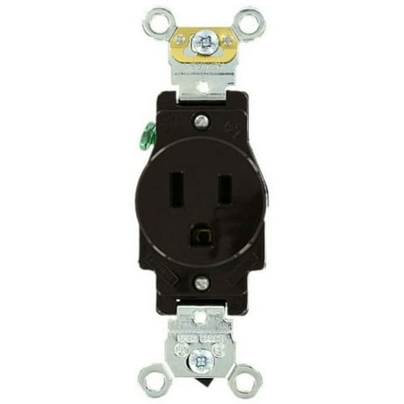 Leviton 5261 Single Receptacle Industrial Grade 5-15R 15A 125V B&S Wired - Brown (Pkg of 10)