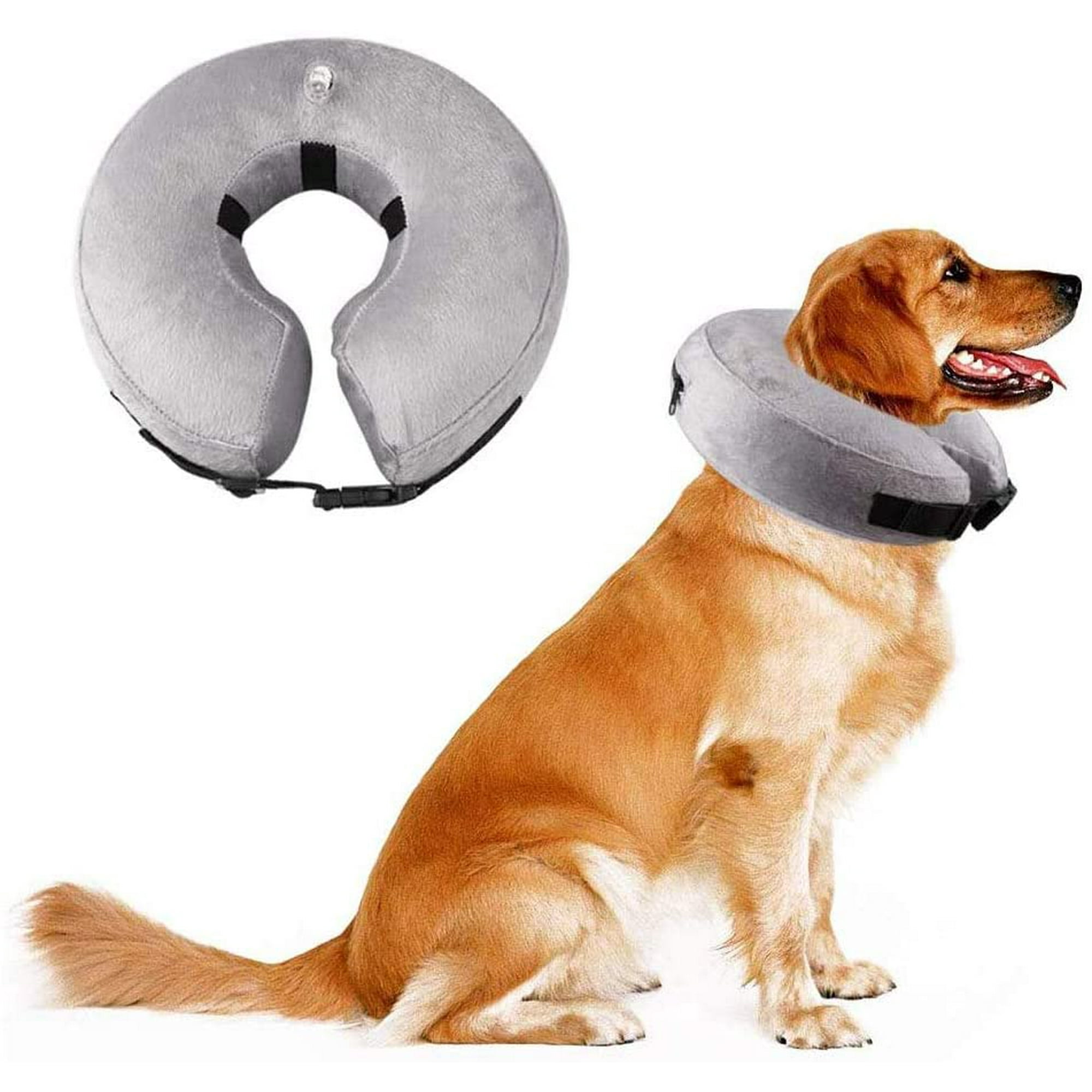 Dog and Cat Cone Inflatable Collar for Dogs and Cats Adjustable Soft Pet Recovery Collar M