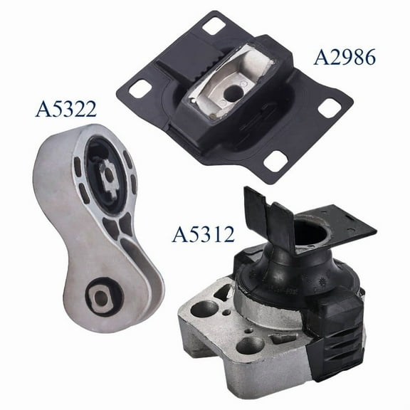Set of 3 ISA Engine Motor Mounts Compatible with 2008 2009 2010 Ford Focus 2.0L l4 Replacement for A5312, A5322, A2986