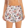 thumbnail image 2 of Yiaed Rose Flowers Print Women's Running Shorts with Liner 3 Zipper Pockets Elastic Workout Athletic Gym Yoga Shorts-Small, 2 of 7