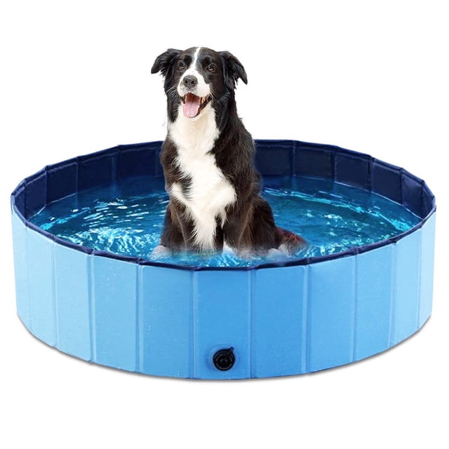 Bañera plegable para perros y mascotas Jasonwell, azul, 100 cm