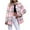 Pink, variant on Womens Buffalo Plaid Flannel Shirt Jacket Long Sleeve Collar Button Down Shacket Coats Lightweight Tops (White, XXL)