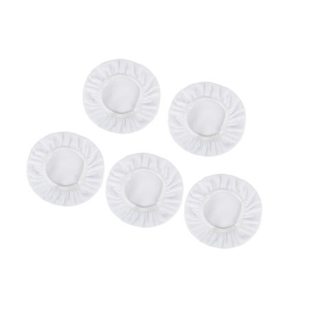 Unique Bargains 5pcs White 5-6  Microfiber Car Wax Polishing Bonnet Buffing Wash Pad Cover