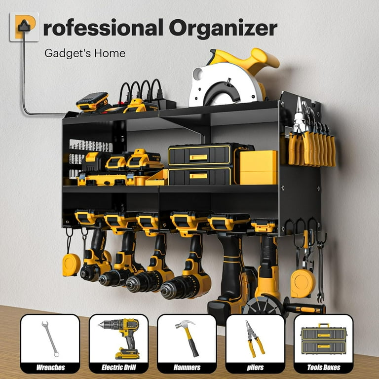 SPAMPUR POWER TOOL ORGANIZER WALL MOUNT, 3 LAYER HEAVY DUTY