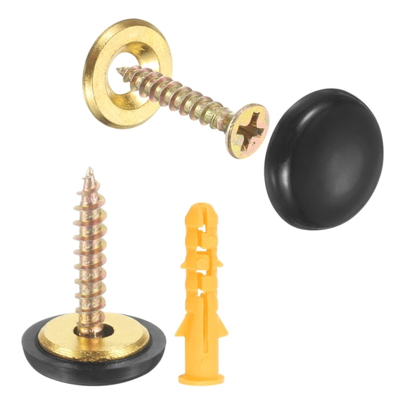 Uxcell 8 Pcs 16.8mm Decorative Caps Cover Nails, Zinc Alloy Screw Covers Caps, Black