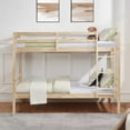 thumbnail image 2 of Aukfa Twin over Twin Bunk Bed, Wooden Bunk Bed with High Guardrail for Kids/Teens and Dorm Room/Guest Room, Oak, 2 of 8