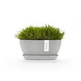 thumbnail image 4 of Ecopots Sofia Durable Modern Oval Indoor/Outdoor Recycled Based Composite Flower Pot Planter w/ Water Reservoir, White Grey, 12", 4 of 4