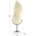 thumbnail image 3 of 7" x 19" Cream Polystone Abstract Textured Coral Sculpture with Gray Stand and Acrylic Base, by DecMode, 3 of 9