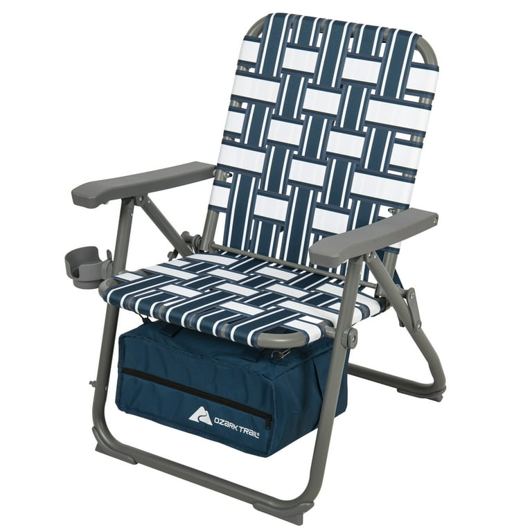 Ozark Trail Folding Web Chair with Cooler Blue