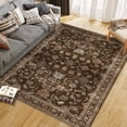 thumbnail image 3 of 5x7 Area Rugs for Living Room & Bedroom, Soft Low Pile Vintage Print Carpet, Machine Washable with Rubber Backing for Home Office Decor (Red/Brown), 3 of 8