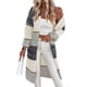 thumbnail image 1 of Suéter Cárdigan para Mujer, Ligero, de Punto Grueso, Larga, Abierto Al Frente, Cuello en V Extragrande, Tendencia de Otoño. Gris XL, 1 of 10