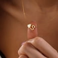 thumbnail image 5 of Turandoss 14K Gold Plated Dainty Heart Necklace for Women Bubble Tiny Initial A-Z Jewelry Trend Personalized Jewelry Birthday Gifts for Women Teen Girls Her, 5 of 9