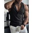thumbnail image 4 of Men'S Tank Tops Sleeveless V Neck Workout Muscle Gym Athletic Shirts Casual Summer Tee Black XL, 4 of 8