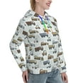 thumbnail image 6 of Daiia Tractor and Dumper Pattern Women's Fashion Hoodies & Sweatshirts with Kangaroo Pocket Hooded Sweatshirt with Eye-catching Drawstrings-X-Large, 6 of 7