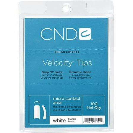 Christmas French Tip Nail Designs CND Creative Nail Design Nail Tips Velocity White French Size 0-10 100ct/Tray ()