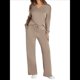 thumbnail image 1 of Conjuntos de Dos Piezas para Mujer, Cuello en V, Conjuntos Casuales A Juego, Ropa de Estar por Casa, Ropa de Otoño, Conjuntos de Viaje, Moda Marrón M, 1 of 6