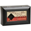 Graduation Black Jewelry Music Box Plays Song What a Wonderful World, Watch music mechanism play under glass By Cottage Garden