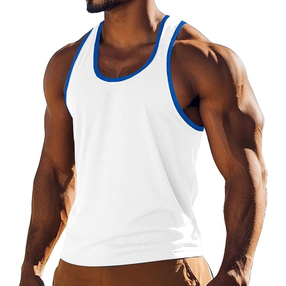 Enridrech Men’s Racerback Tank Top Comfy Sleeveless Summer Crew Neck Athletic Shirt Lightweight Gym Tops for Men