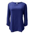 thumbnail image 1 of Blusa George Talla EG Manga 3/4 Marino, 1 of 3
