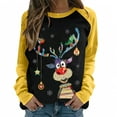 thumbnail image 1 of Costumes de Noël en Solde Col Rond Mode Décontractée Manches Longues Chandail en Molleton Imprimé de Noël Blouse Chandail en Molleton Surdimensionné pour Femmes, 1 of 3