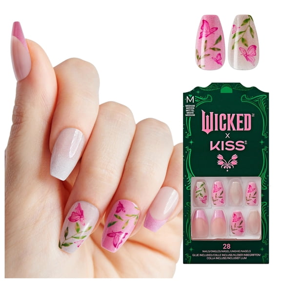 Presiona Uñas KISS WICKED X KISS 'So Popular' Pink Medium