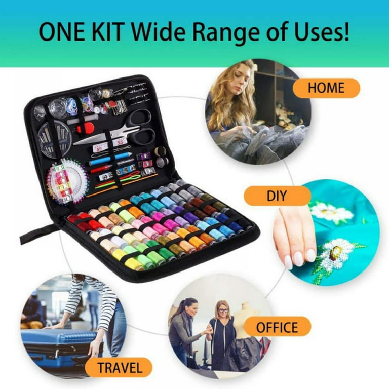 KeHOME Sewing Kit, DIY Handmade Craft Sewing and Repair Kit Supplies with 99 Essential