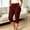 Wine, variant on Njagoc3 Plus Size Capri Pants for Women High Waist Slim Fit Stretchy Cropped Trousers with Button and Side Slit Breathable Soft Fabric for Office Work Casual Daily Wear and Summer Travel