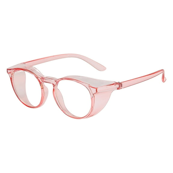 Mupvlun Stylish Safety Glasses, Clear Anti-Fog Anti-Scratch Protective Glasses for Women and Men Pink