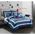 thumbnail image 3 of Nanshing Pastora 6 Piece Luxury Glam Leaves Print, Blue, King, 3 of 8