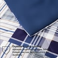 thumbnail image 2 of Beartech 7 Piece Comforter Set-Navy Blue Plaid Luxury Soft Bed Set,Reversible Patchwork King Size Bedding Set for All Season,Bed in a Bag with Down Alternative Comforter,Sheets,Pillowcases & Shams, 2 of 9