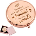thumbnail image 2 of Rose Gold Compact Mirror with Gift Box for Women Personalized Inspirational Compact Mirror Birthday Gifts for Women Mom Sister or Coworkers, 2 of 9