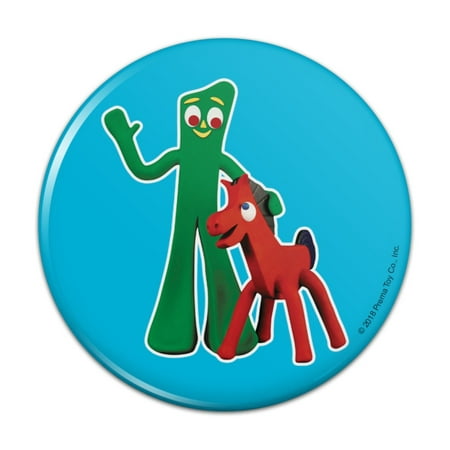 Gumby Pokey Best Friends Clay Art Kitchen Refrigerator Locker Button (Best Magnets For Generating Electricity)