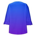 thumbnail image 4 of Womens 3/4 Length Sleeve Tops Crewneck Casual Plus Size Summer Shirts Loose Fit Three Quarter Sleeve Blouses, 4 of 6
