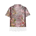thumbnail image 4 of Shirts for Girls Teens Round Neck Tshirt for Boys Short Sleeve Shirts Floral Print Blouses Blouse for Girls 10-12 New Arrivals, 4 of 4