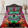 thumbnail image 1 of Juego de Funda Nórdica Hippie Colores Neón Colcha Calavera Colorida, Ropa de Cama de Dormitorio, 1 of 4