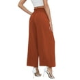 thumbnail image 3 of Uvplove Women's Wide Leg Trousers Palazzo Pants Drawstring Waist Summer Loose Trousers with Pockets Caramel-M, 3 of 14