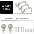 thumbnail image 5 of eTeckram 5/8" Single Curtain Rod with Balle Finials,Pewter,48‘’-84‘’, 5 of 6