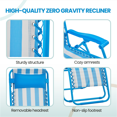 thumbnail image 3 of Yaheetech 26in Outdoor Zero Gravity Chair with Cupholder/Pillow, Set of 2, Blue/White, 3 of 11