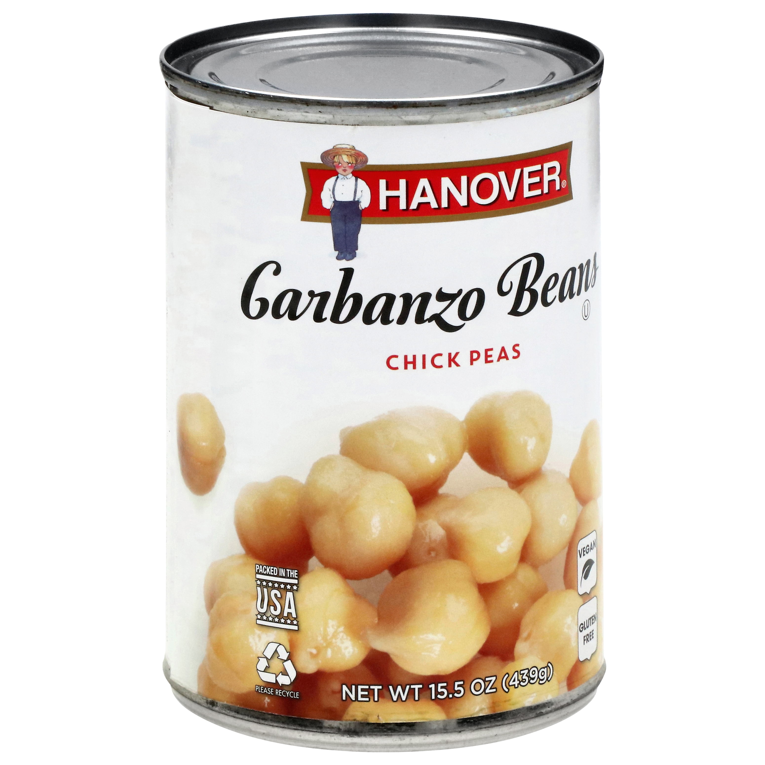 (12 pack) Hanover Garbanzo Beans Chick Peas, 15.5 oz Can – Rich-in-Fiber Garnish for Salads and Everyday Meals