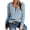 Sky blue, variant on Long Sleeve Women's V Neck Sweater Half Zipper Knit Sweater Casual Cricket Jumper Pullover