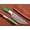 Green, variant on 9.5" full tang Rain drop pattern skinning knife, 5" straight back Damascus steel blade, Green colored wood scale with steel bolster, includes Cow hide Leather sheath (Green wood)