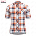 thumbnail image 3 of Maillot de ciclismo a cuadros para hombre, manga corta, reflectante, para ciclismo de montaña, descenso, equipo profesional, 3 of 5
