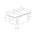 thumbnail image 3 of Monarch Specialties I 1331 - Dining Table, 78" Rectangular, 18" Extension Panel, Veneer Top, Solid Wood Legs, Brown Veneer, Transitional, 3 of 5