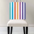 thumbnail image 3 of Rainbow Striped Chair Covers Set of 1 Colorful Rectangular Geometric Chair Back Covers Stretch Removable Washable Slipcovers Protector for Dining Room Kitchen Party Decor, 3 of 5