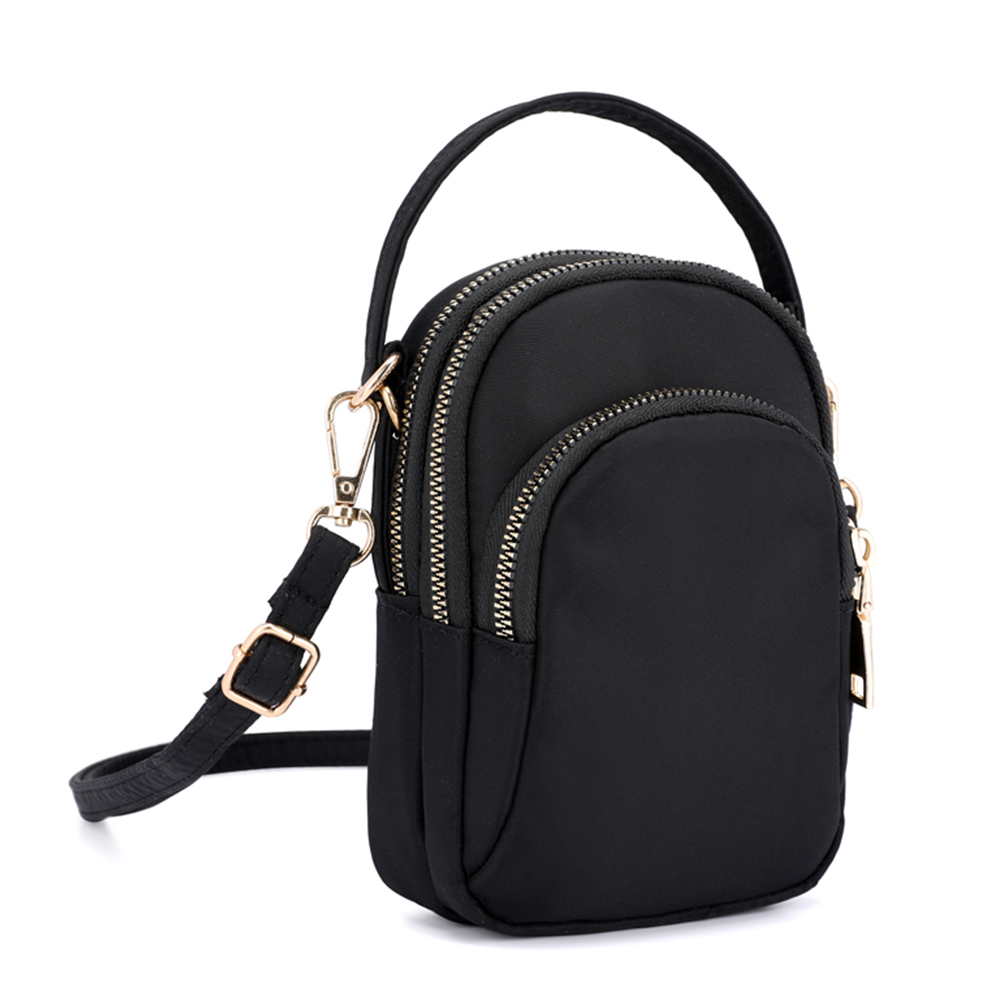 最終セール ブラック 男女兼用 NYLONshoulder noveltybag Time and Tru Women's Heather Shoulder Buckle Bag, Black