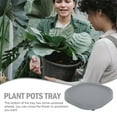 thumbnail image 3 of TEHAUX Flowerpot Trays Plastic Grey 2Pcs 11.2X11.2X1.8in For Garden Use, 3 of 6
