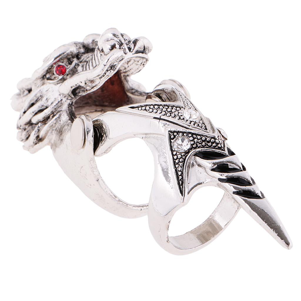 Stainless Steel Men Fashion Gothic Sheep Punk Biker Knuckle Finger Band Rings