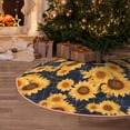 thumbnail image 5 of Rateoe Navy Blue Plaid Sunflower Pattern Christmas Tree Skirt with Ties , Christmas Tree Decorations, Farmhouse Christmas Decor Xmas Holiday Decorations-48", 5 of 6